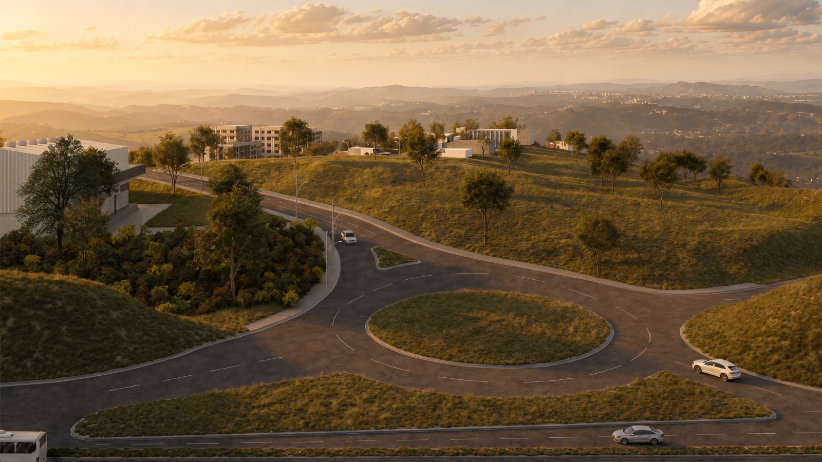 Perspectiva ilustrativa fornecida do Boulevard Linha Verde.